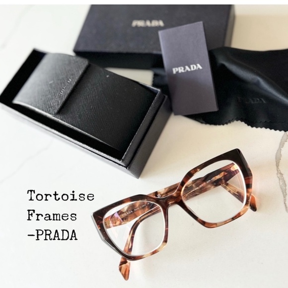 PRADA Caramel Tortoise rX Eyeglass Frame - Picture 1 of 7